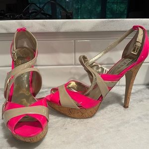 Guess pink and beige high heels